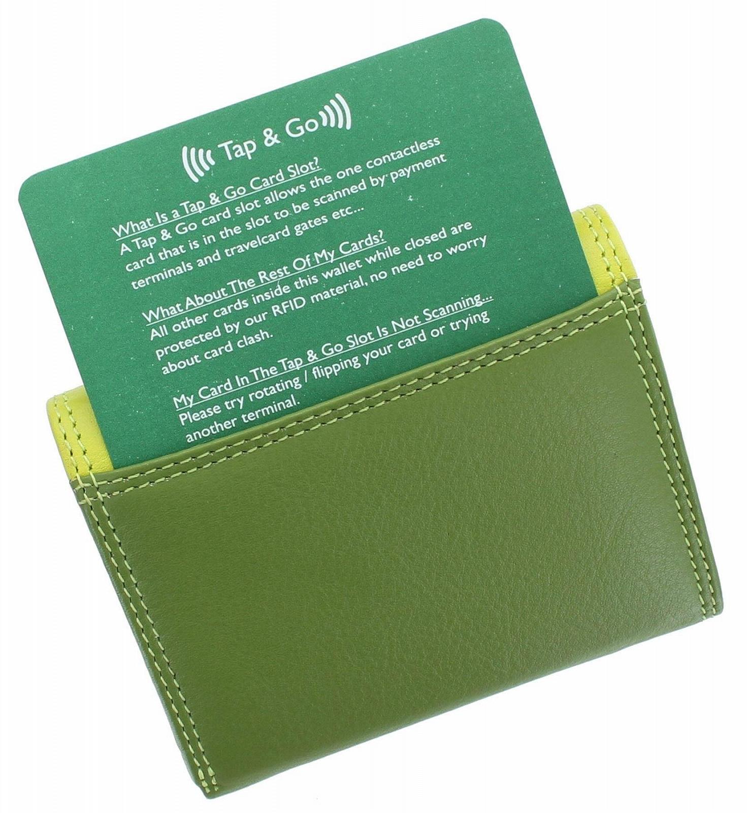 Кошелек VISCONTI Rainbow Collection RB126 Маленький Кожаный RFID Lime Multi, фото №5