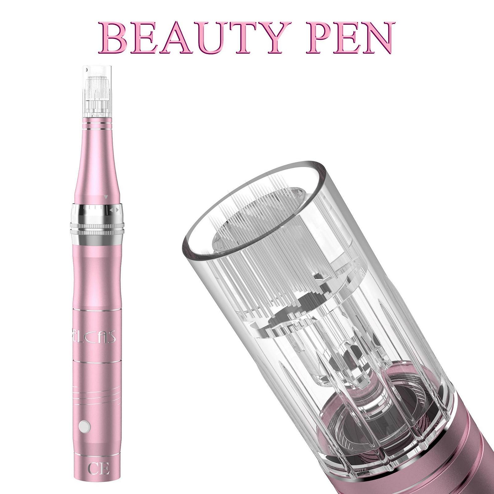Пристрій для догляду за шкірою PELCAS Auto Derma Micro Needle Roller Electric Pen з 3 рівнями швидкості, з 2 голками, багаторазовий, фото №2