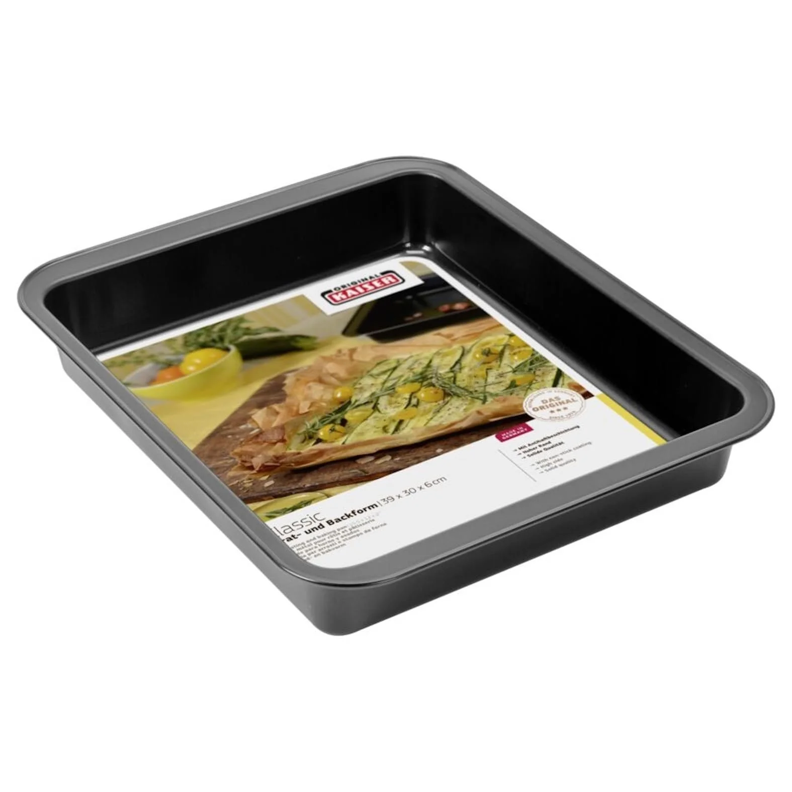 Противень для запекания и духовки KAISER Delicious Good 39 х 30 х 6 см антипригарное покрытие высокий бортик, фото №3