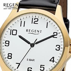 Кварцовий годинник Regent 11100293 чорний, шкіряний ремінець, чоловічий synthetic.ua - Фото 1