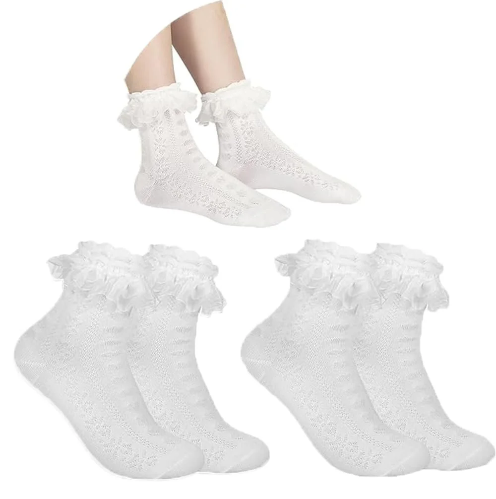 Жіночі шкарпетки з рюшами до середини ікри, 2 шт, фото №1