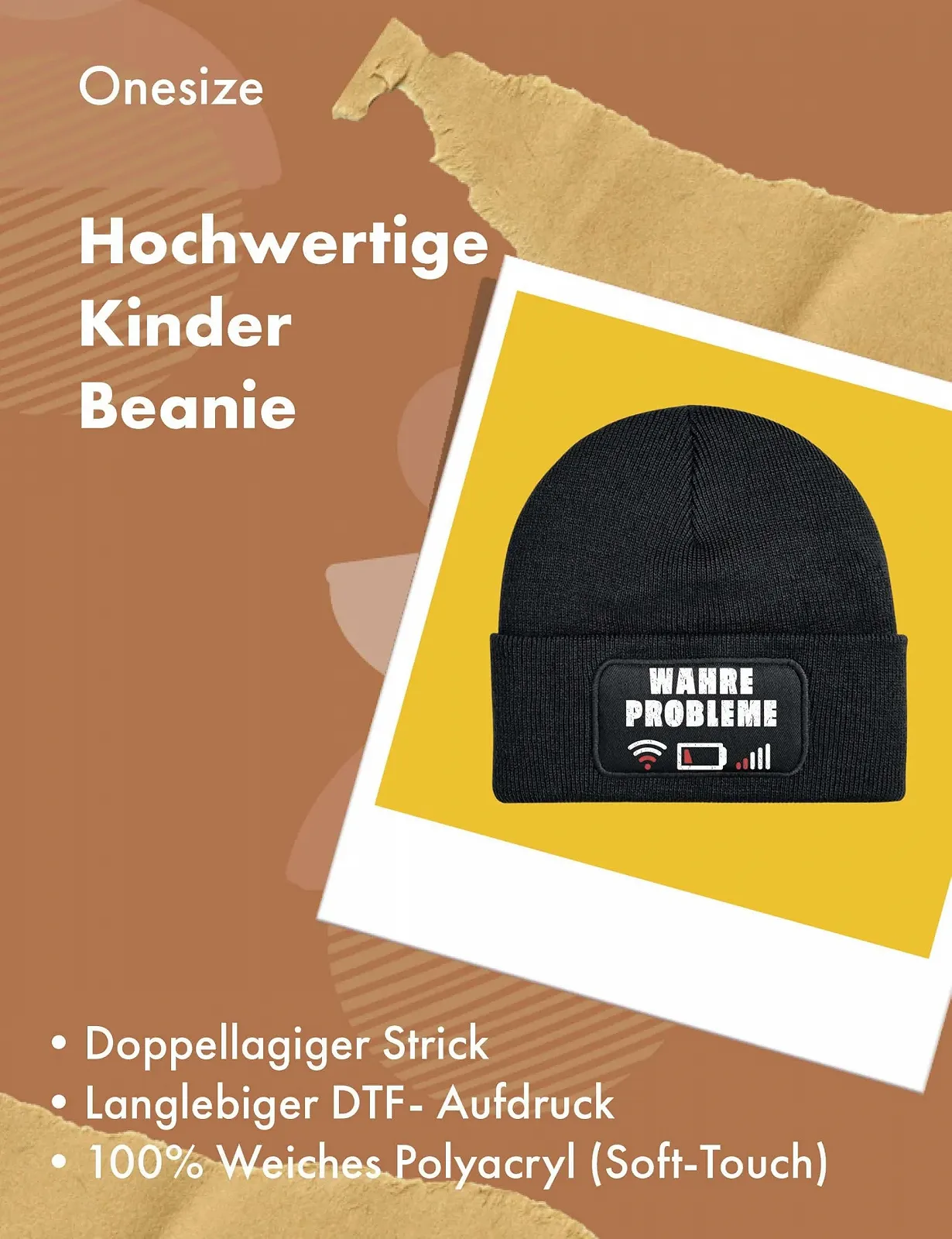 Шапка NIMAMA Детская зимняя шапка с принтом "True Problems" Унисекс вязаная шапка для мальчиков и девочек, фото №3 Шапка NIMAMA Детская зимняя шапка с принтом "True Problems" Унисекс вязаная шапка для мальчиков и девочек, фото №3