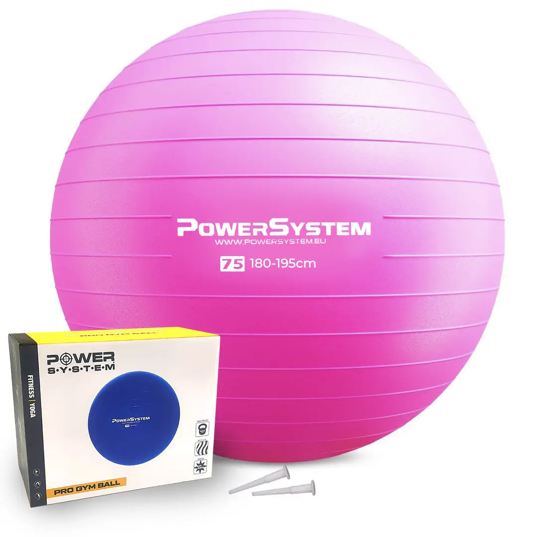М'яч для фітнесу фітбол Power System PS-4013 Ø75 cm PRO Gymball Pink, фото №1