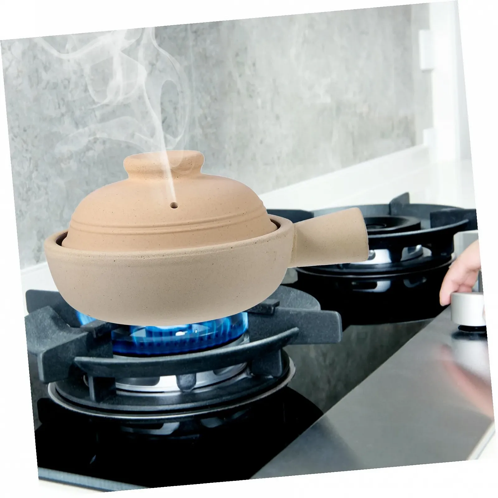 Кастрюля для запекания Керамическая с одной ручкой и крышкой Термостойкая, фото №8