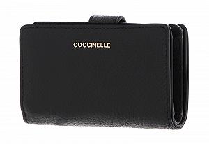 Кошелек Coccinelle Metallic Soft Medium для женщин, черный, стандартный размер, элегантный - Фото 1