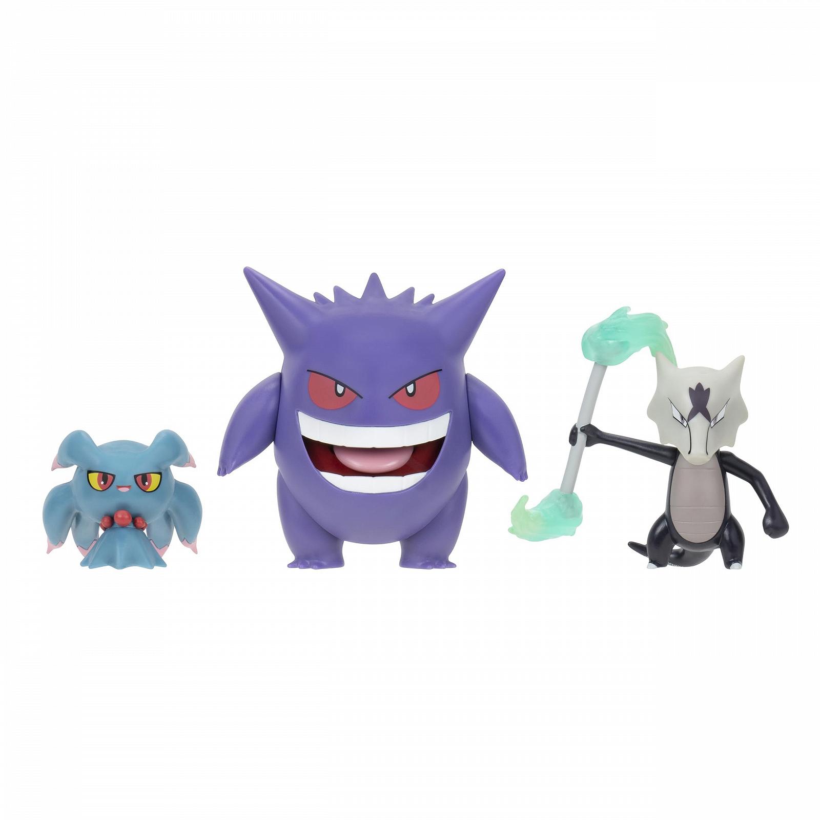 Набір фігурок привидів Pokémon Gengar, Alola-Knogga, Traunfugil, фото №1