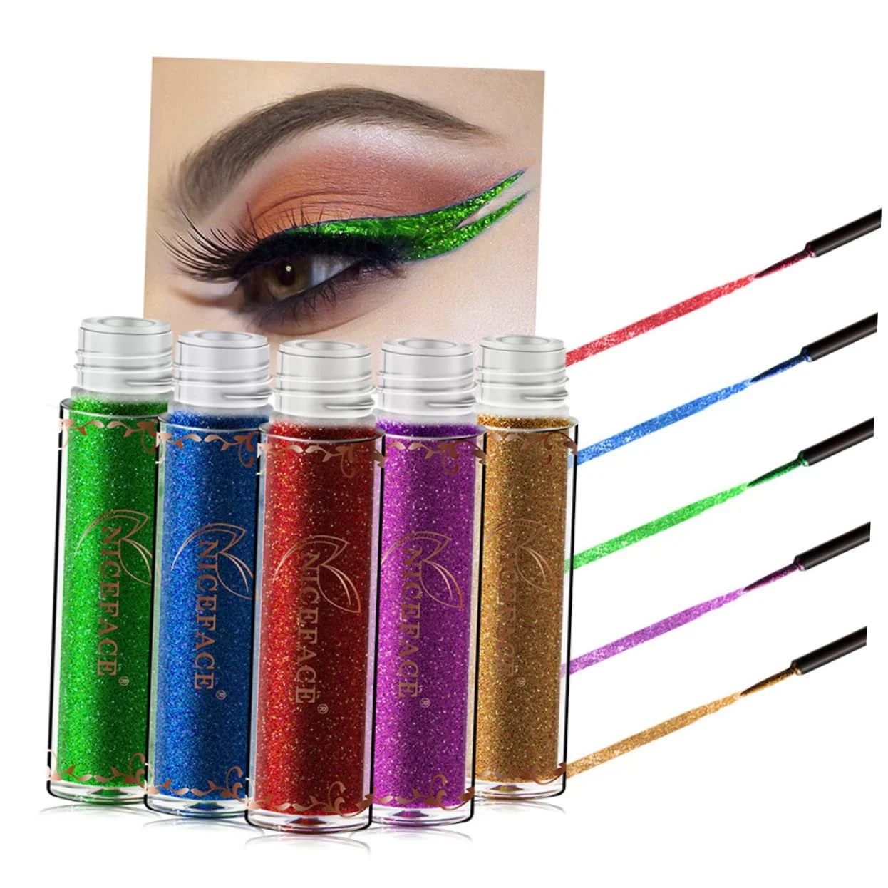 Рідка Підводка TOVINANNA 2St Fl Блискітки Діамантовий, фото №4