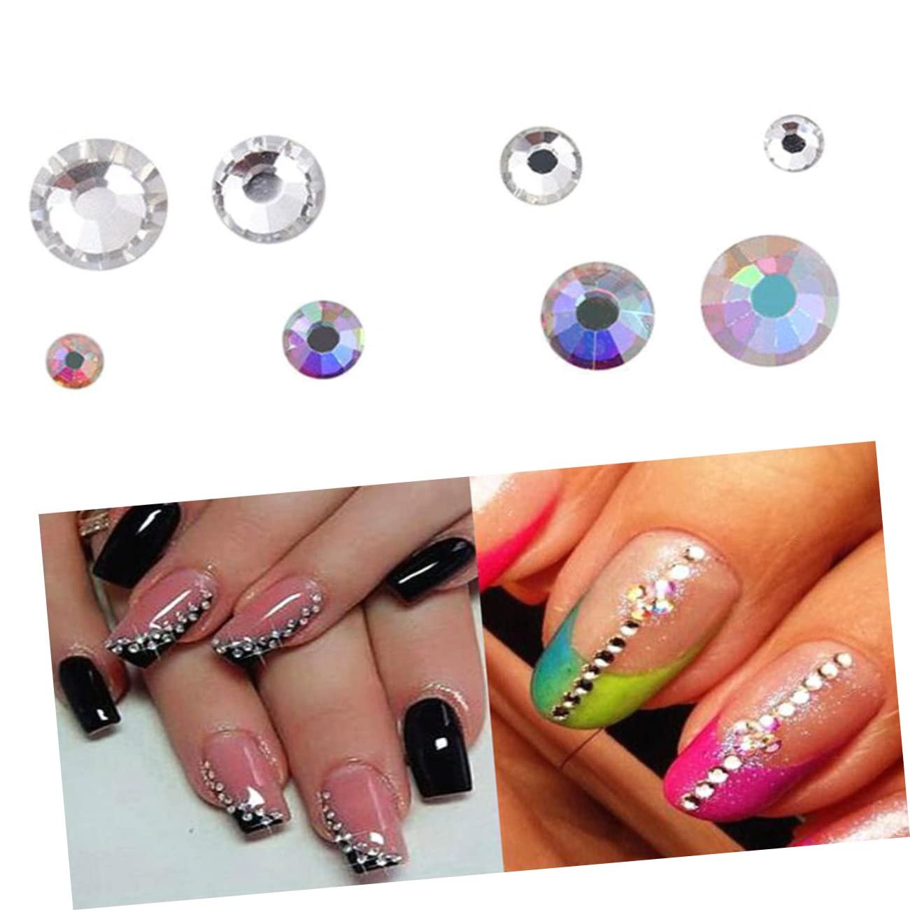 Стразы для ногтей Healvian, 2 упаковки, 12 отделений, разноцветные, фото №3