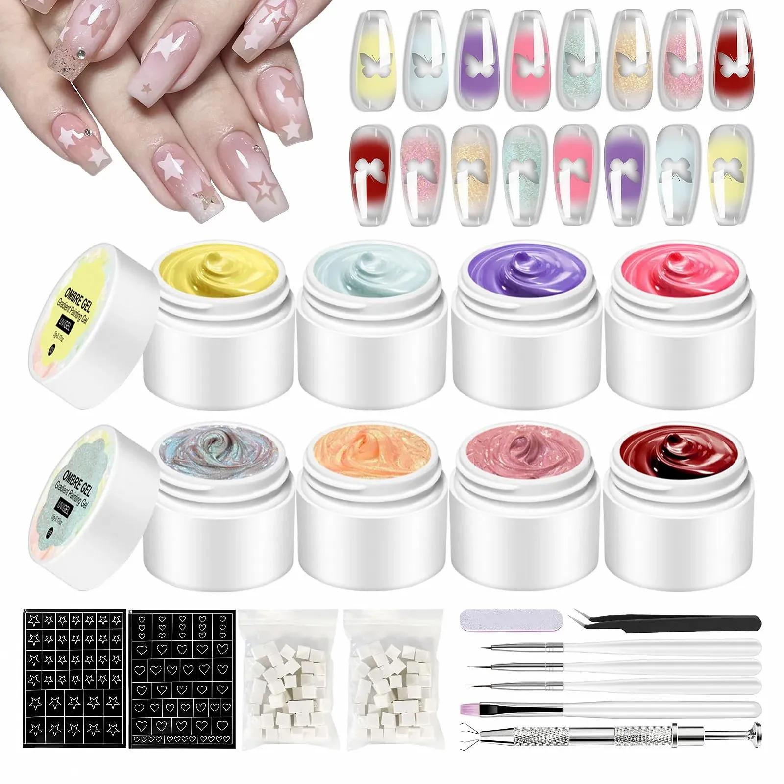 Гель-лак Patting для ногтей, градиент для художественного дизайна ногтей, 8 цветов, креативная палитра, дизайн ногтей, маникюр для женщин и девушек, фото №1 Гель-лак Patting для ногтей, градиент для художественного дизайна ногтей, 8 цветов, креативная палитра, дизайн ногтей, маникюр для женщин и девушек, фото №1