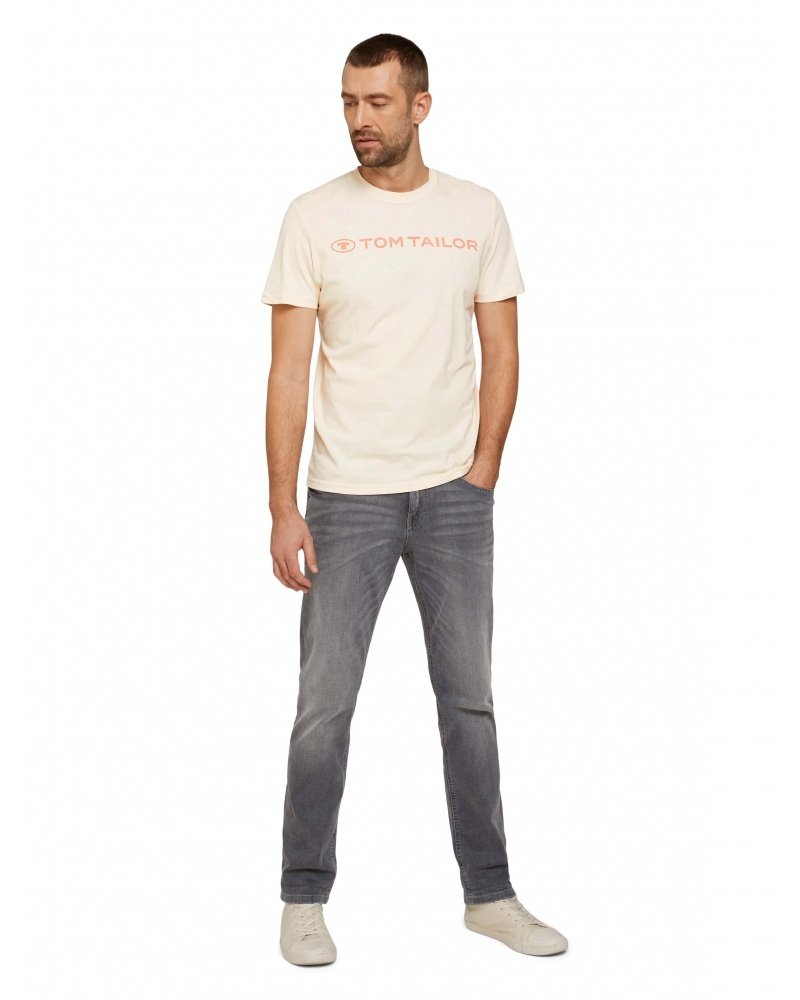 Футболка printed crewneck logo  1030527XX1028130 Tom Tailor Бежевий 3XL, фото №4