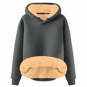 Толстовка Thermo Женская Флисовая Большого размера-Oversize Толстая Флисовая Зимняя Толстовка с капюшоном-Теплая Худи Женская Sherpa на Флисе Зимняя - Фото 1