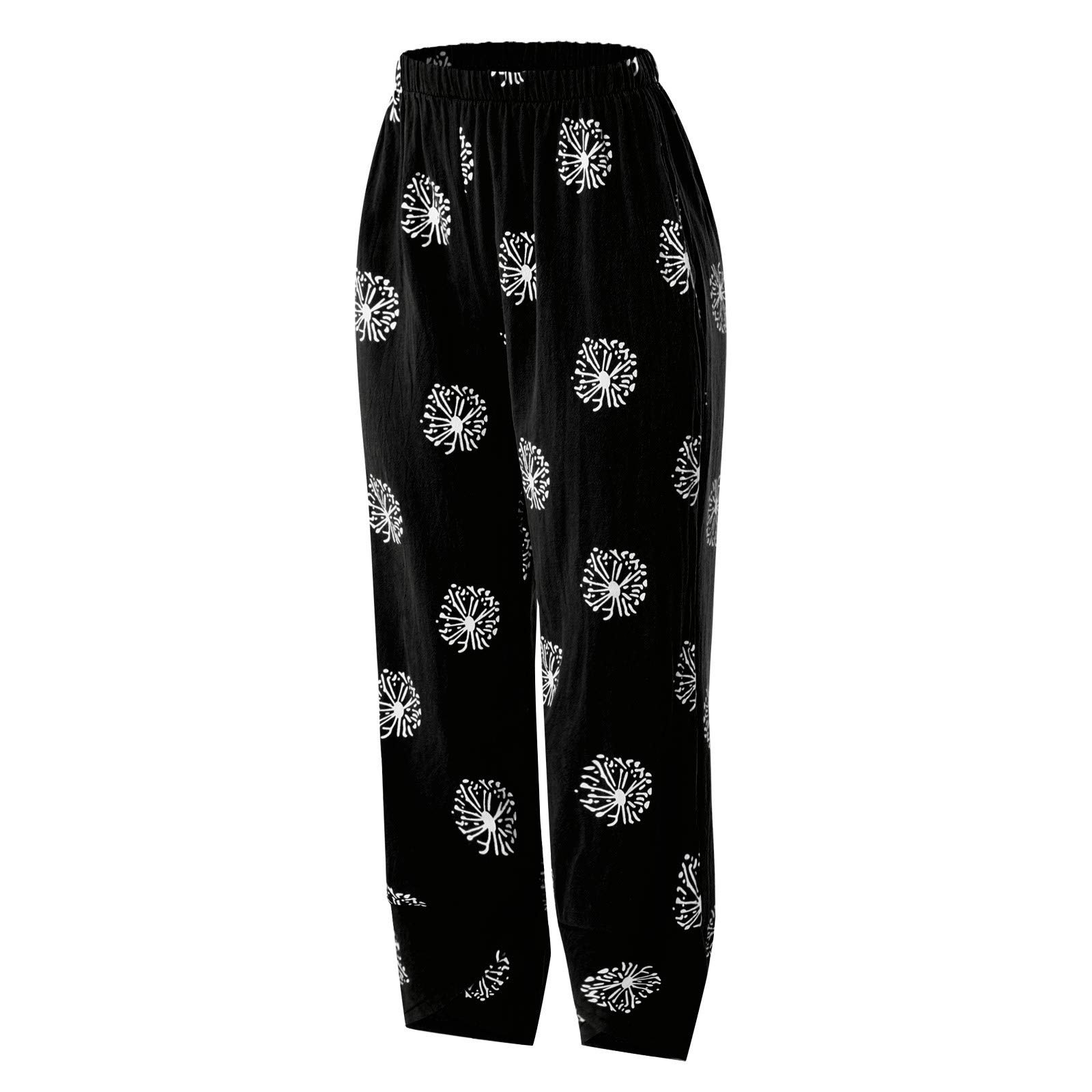 Штаны AI Эластичный пояс Тканевый пояс Цветочный принт Широкие Женские, фото №6 Штаны AI Эластичный пояс Тканевый пояс Цветочный принт Широкие Женские, фото №6