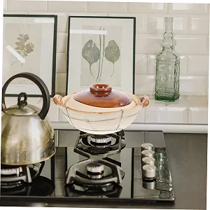 Кастрюля для тушения с двойными ручками жаростойкая антипригарная для супов и рагу synthetic.ua - Фото 1