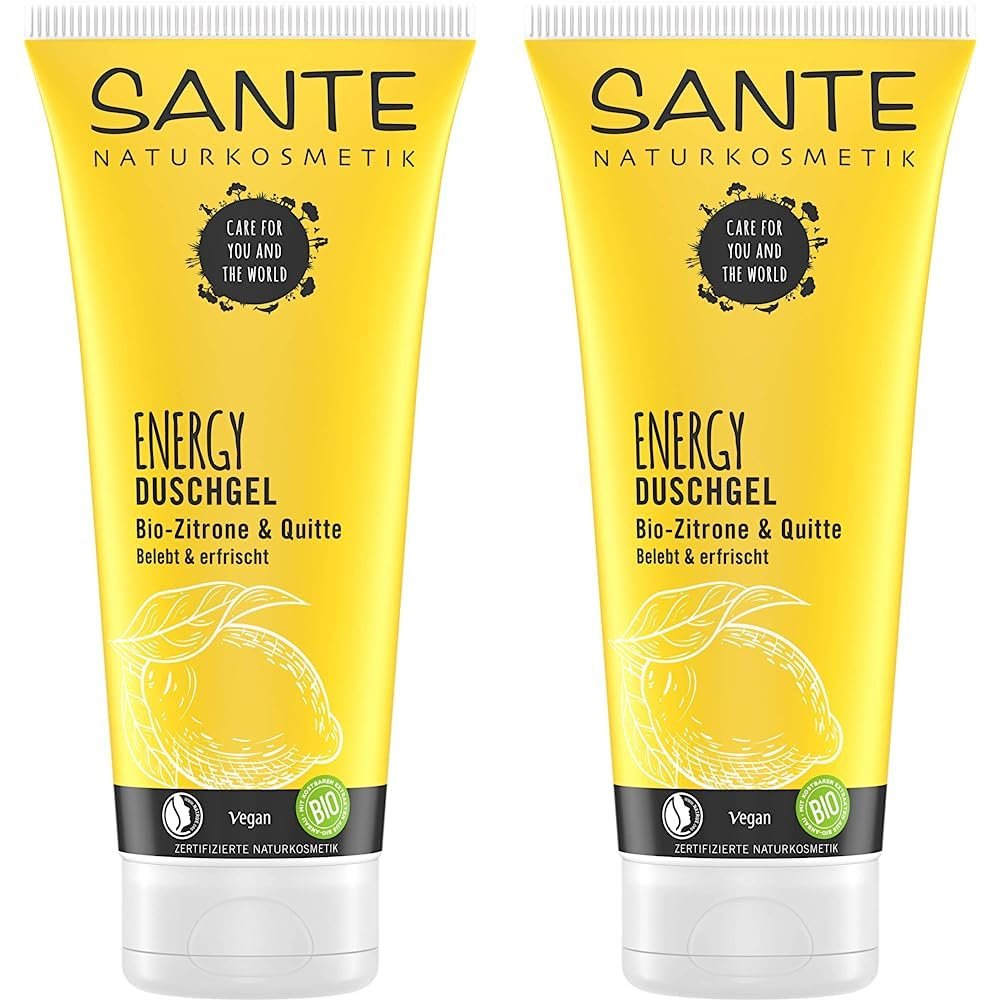 Гель для душу Sante Naturkosmetik Energy Organic Lemon & Quince 200 ml (упаковка з 2 шт.), фото №1