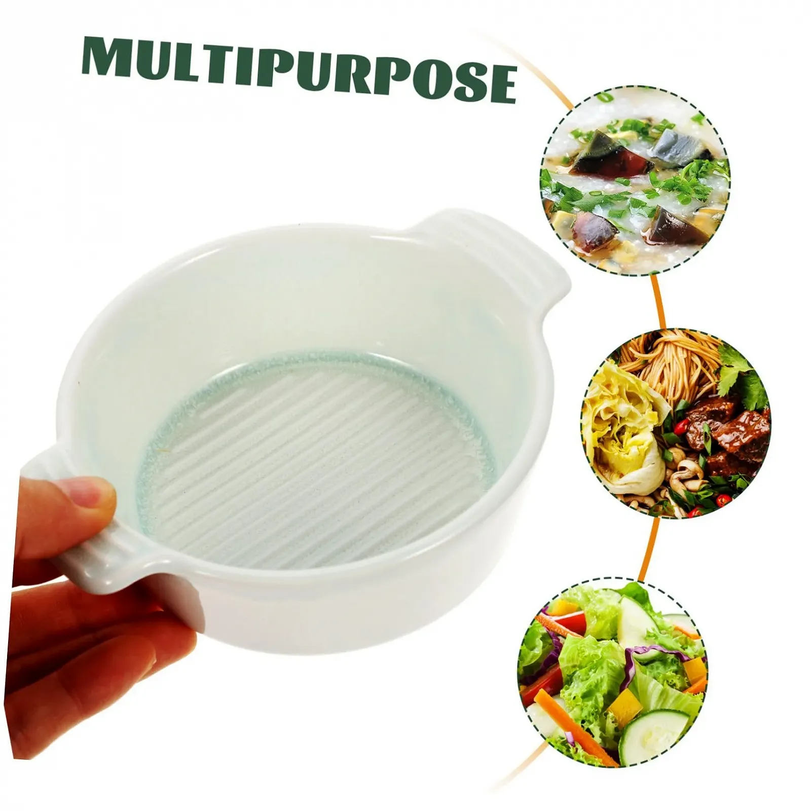 Форма для запекания iplusmile круглая керамическая с двумя ручками термостойкая, фото №3 Форма для запекания iplusmile круглая керамическая с двумя ручками термостойкая, фото №3