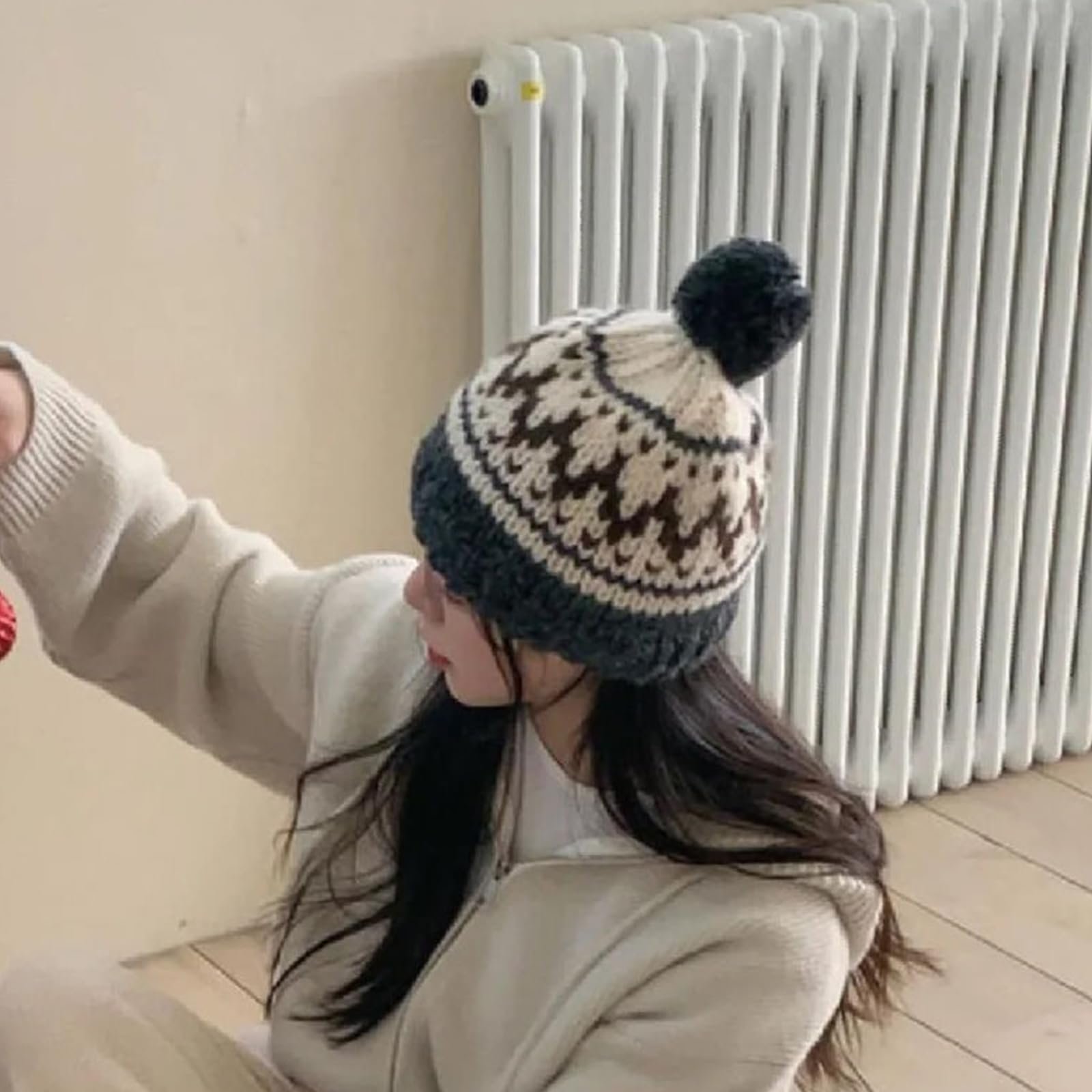 Вязаная зимняя шапка Ldabrye для девочек, ручная работа, фото №3 Вязаная зимняя шапка Ldabrye для девочек, ручная работа, фото №3