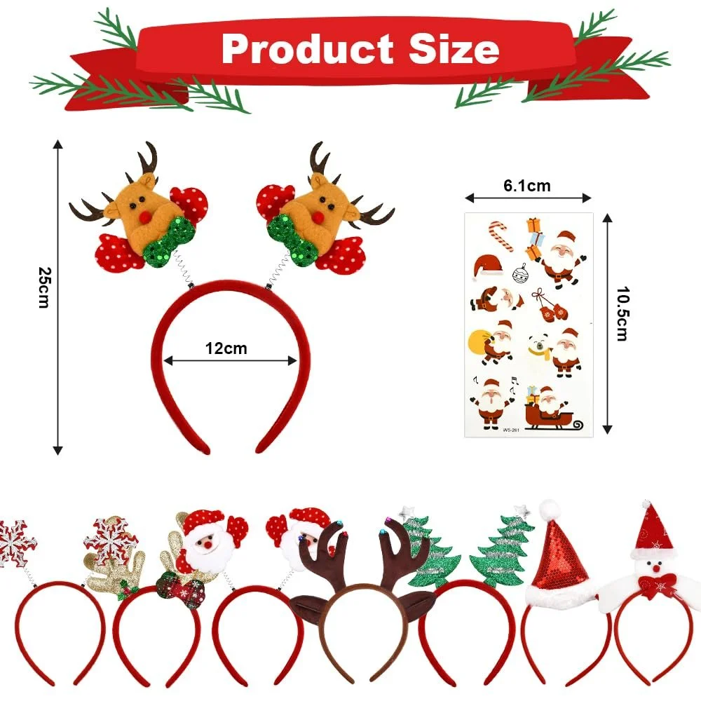 Набір Різдвяних Жіночих Обручів для Голови, фото №2 Набір Різдвяних Жіночих Обручів для Голови, фото №2