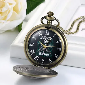 Карманные часы JewelryWe Мужские с черепом Скелет из Кошмара перед Рождеством, кварцевые аналоговые часы с цепочкой-ожерельем synthetic.ua - Фото 1