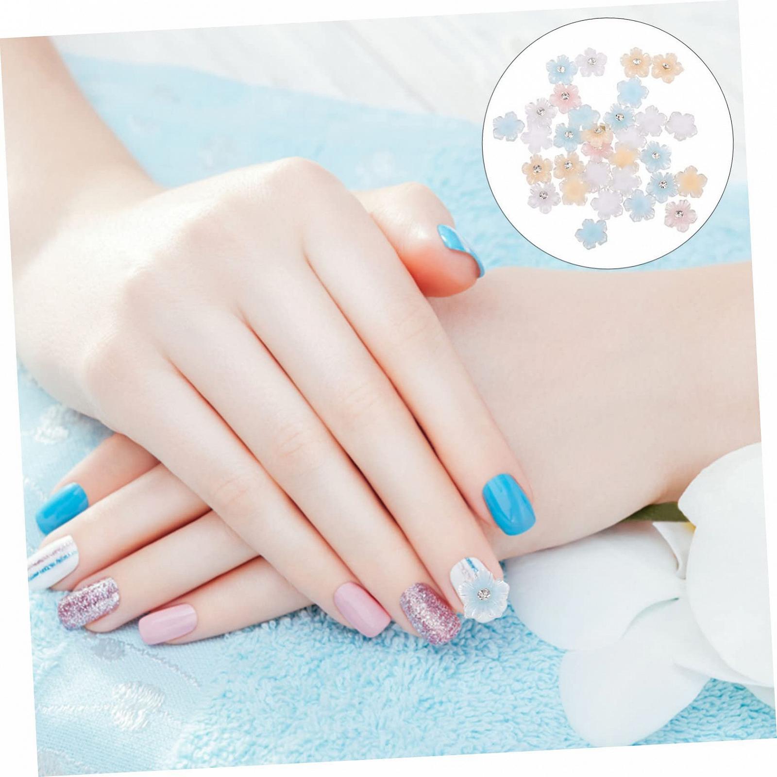 Цветок FRCOLOR 3 шт. Украшения для ногтей со стразами Аксессуары для творческого нейл-арта Стильное украшение для ногтей, фото №9