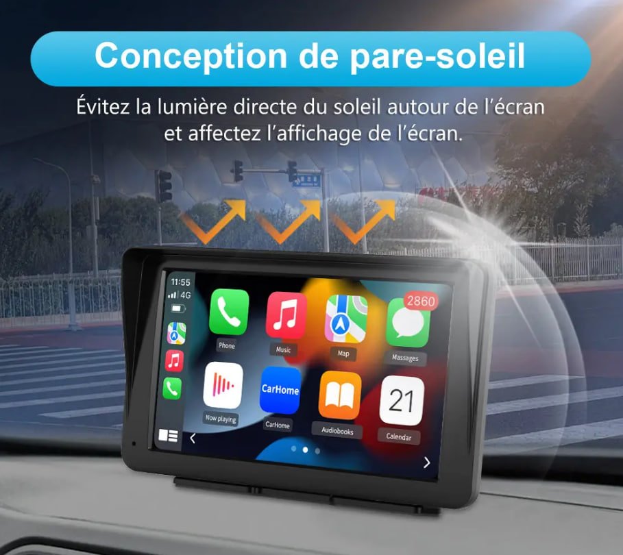 Автомагнітола AWESAFE / 7" / Сенсорна / Apple CarPlay / Android Auto / Bluetooth / FM / AUX, фото №4