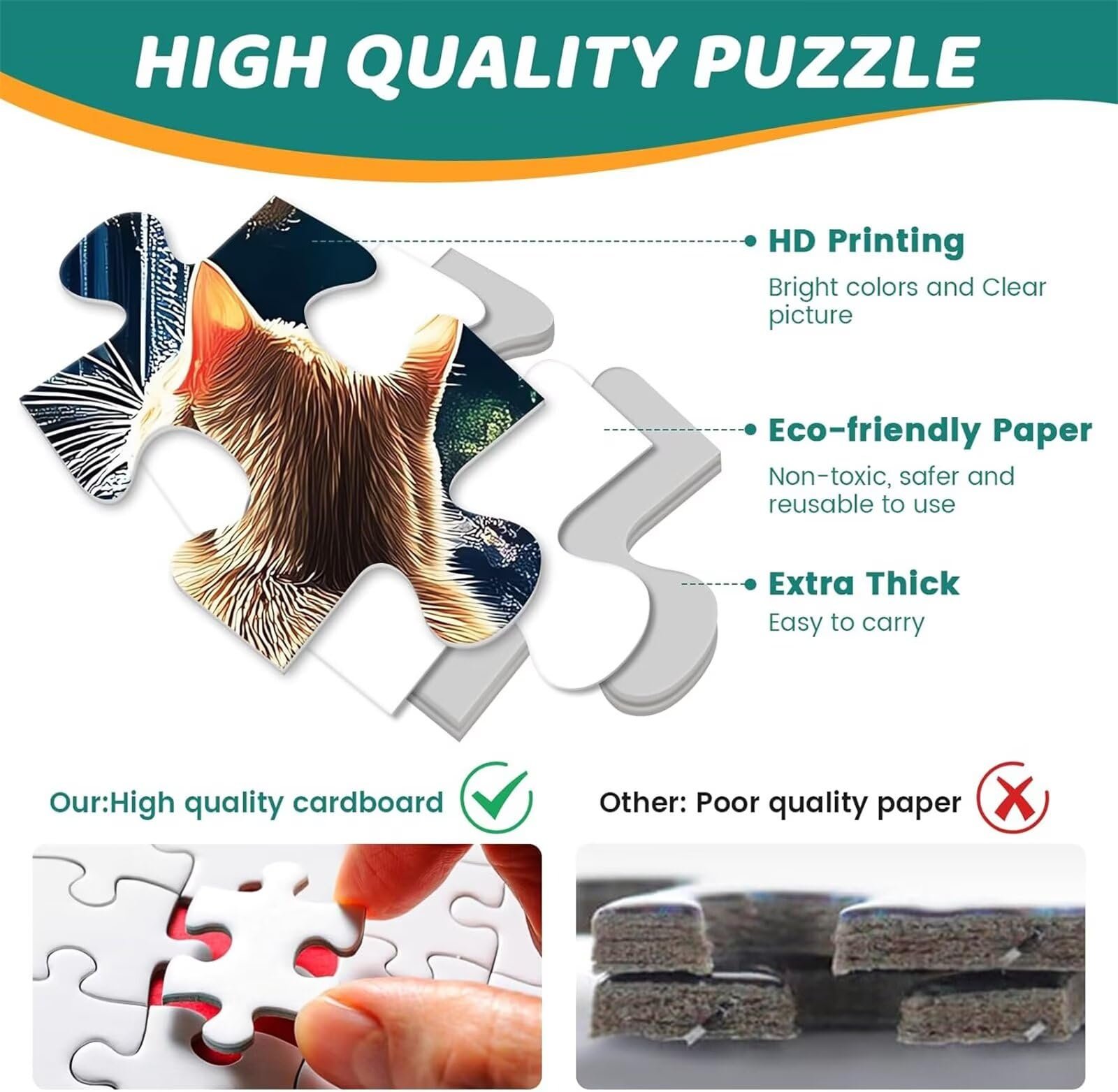 Пазл Elephant 1000 элементов Деревянный 70 x 50 см g-598, фото №3