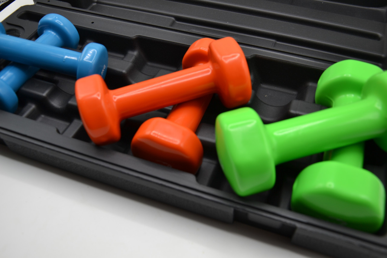 Набір гантелей в кейсі 6 кг PowerPlay 4103 Fitness Dumbells (2шт.*0,5кг. 2шт.*1кг. 2шт.*1,5кг.), фото №5