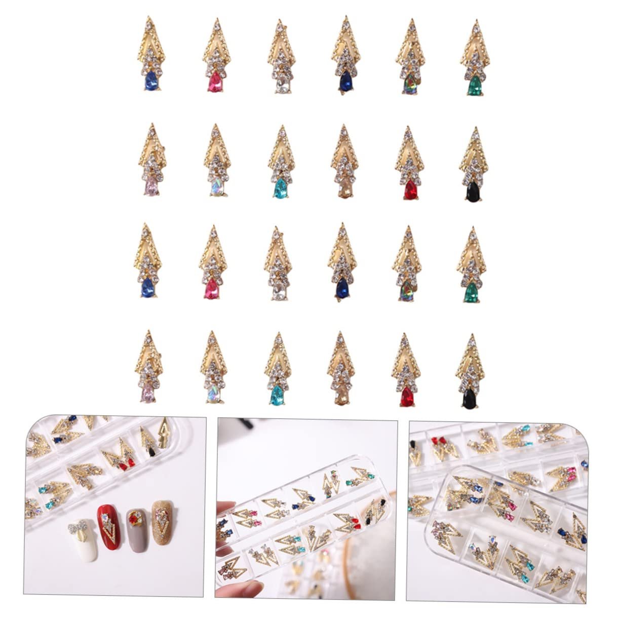 Підвіска для нігтів зі стразами PLAFOPE Стріла зі сплаву, 72 шт., фото №5