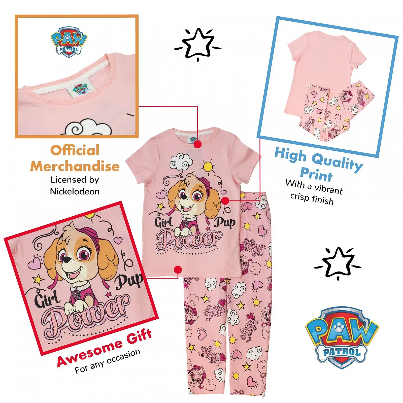 Пижама Popgear Paw Patrol Skye Pup Power Длинная Бледно-розовый Комплект пижамы, фото №3 Пижама Popgear Paw Patrol Skye Pup Power Длинная Бледно-розовый Комплект пижамы, фото №3