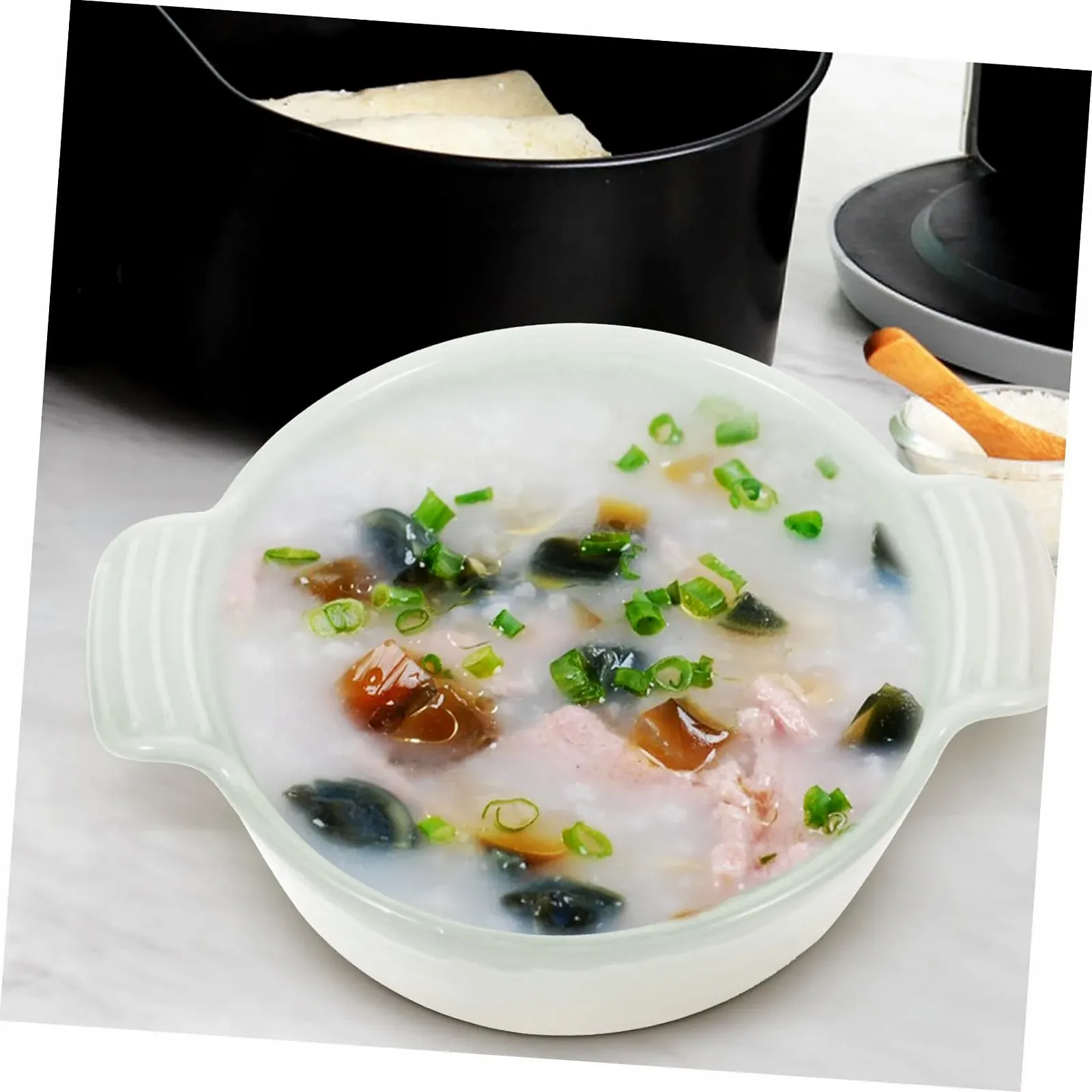 Форма для запекания INOOMP керамическая с двойными ручками круглая термостойкая, фото №5