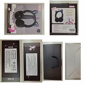 Навушники Bluetooth YUSONIC Unicorn для дівчаток хлопчиків з LED підсвіткою чорні synthetic.ua - Фото 1