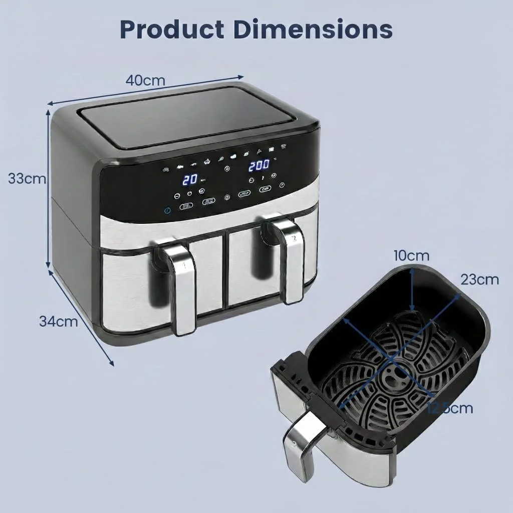 Мультипечь LIFEZEAL 8 L Double Basket 2100 W 10-in-1, фото №6 Мультипечь LIFEZEAL 8 L Double Basket 2100 W 10-in-1, фото №6
