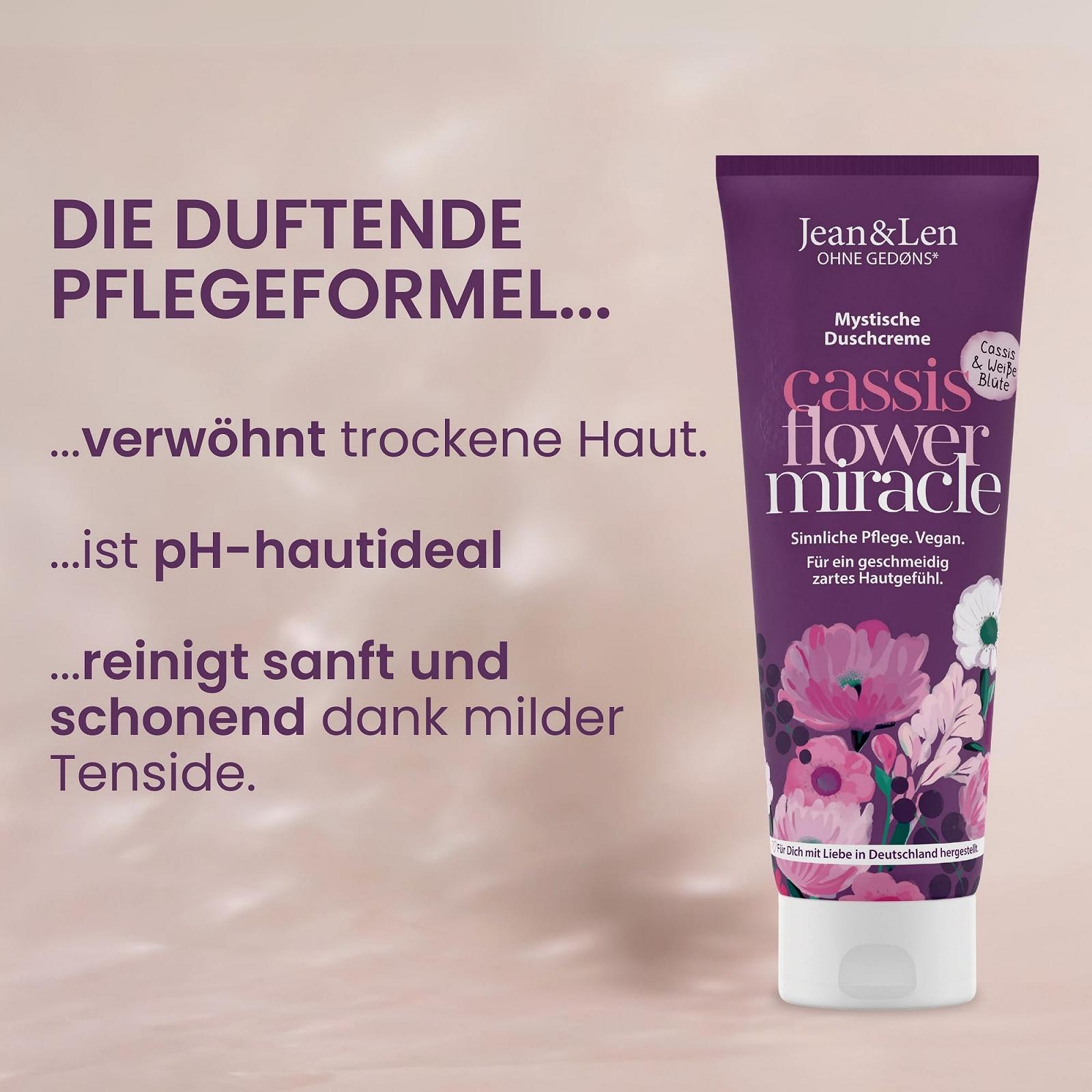 Крем для душа Jean & Len Mystical Cassis & White Blossom для сухой кожи веганский 250 мл, фото №4