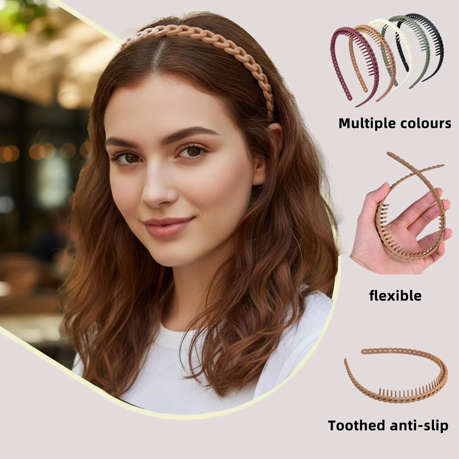 Набір пластикових обручів для волосся жіночих, фото №4