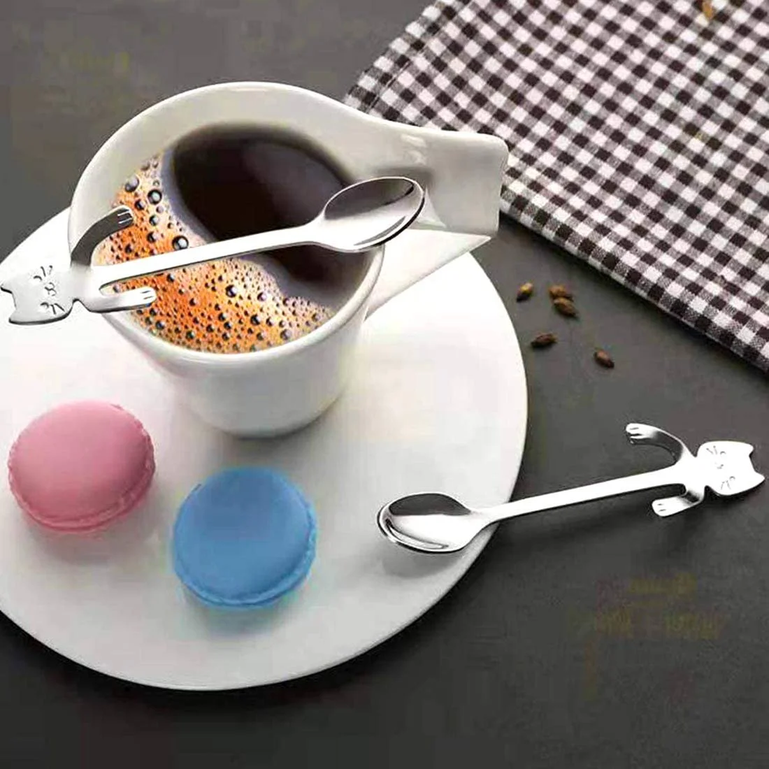 Ложка чайна у формі кота з нержавіючої сталі 304, фото №2