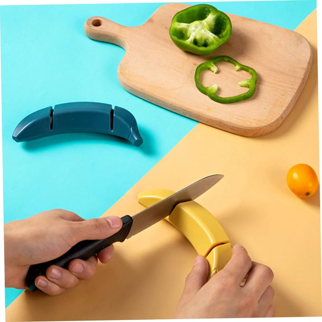 Точилка для кухонных ножей SOIMISS Набор 2 шт. Форма банана Эргономичная Нескользящая, фото №3