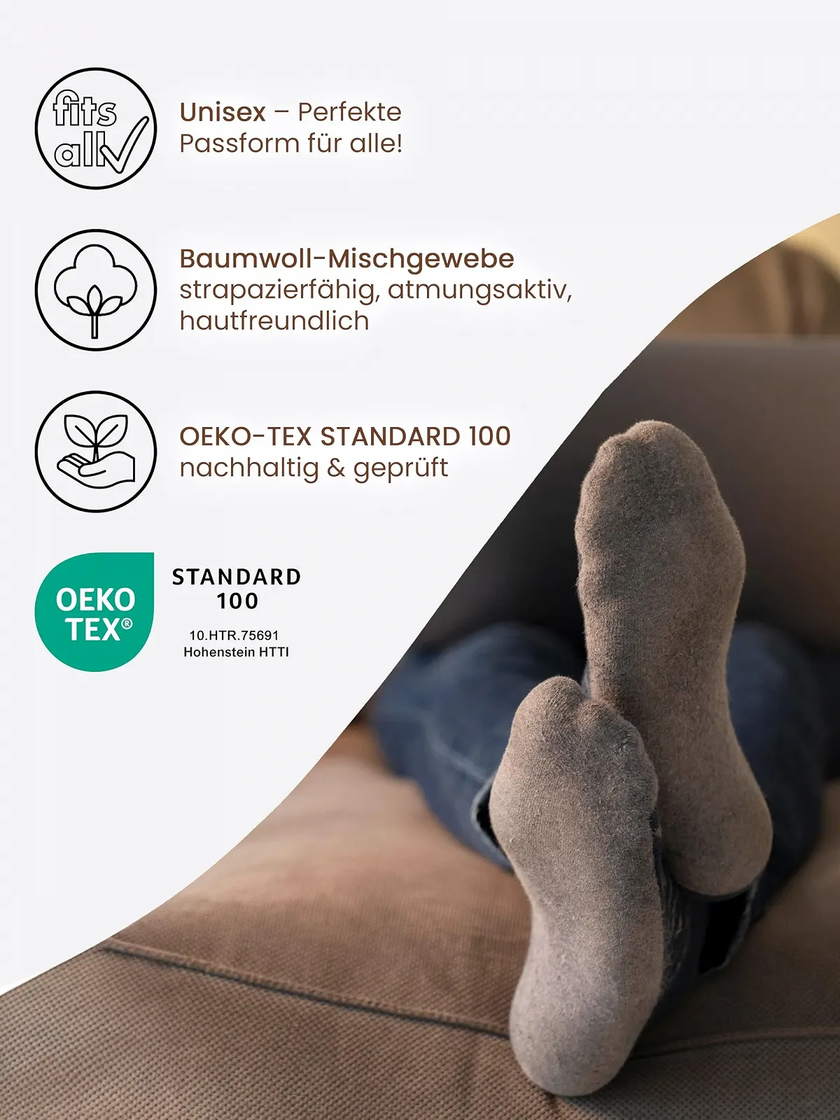 Носки Cotton Prime Basic Мужские и Женские (10 пар) Классические носки из хлопка, Черный, Белый, Антрацит, Синий, Разноцветные, Размеры: 35-50, фото №5