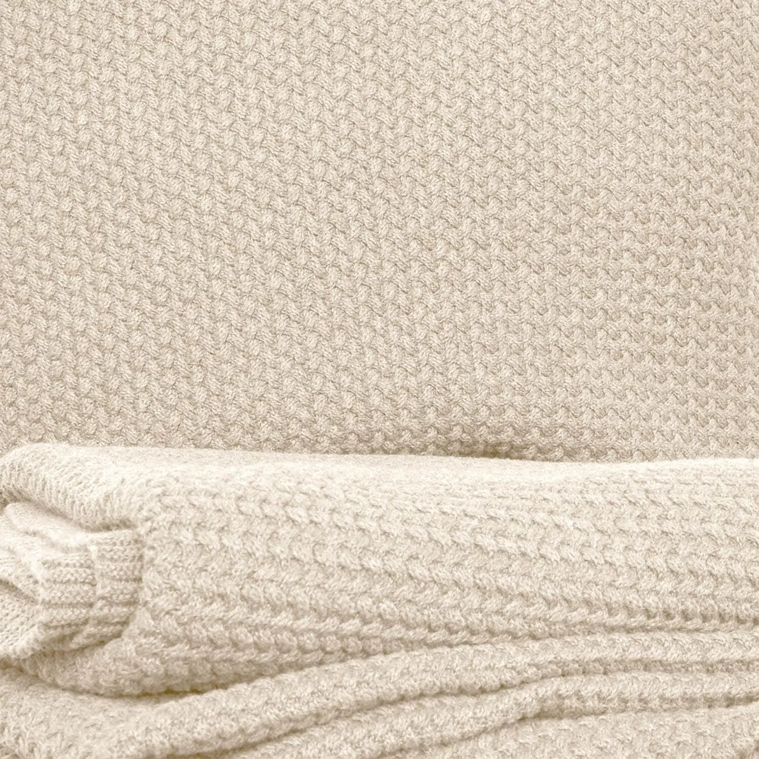 Одеяло nielsen HOME Jaron Вязаное 150 x 200 см Кремово-белое 100% Хлопок Ёлочка, фото №1