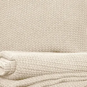 Покривало nielsen HOME Jaron В'язана 150 x 200 см Кремово-біла 100% Бавовна Ялинка - Фото 1