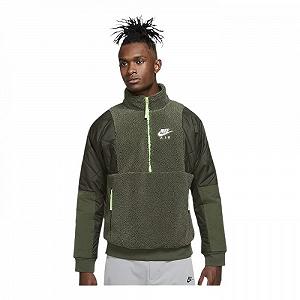 Джемпер Nikeens Sportswear Sherpa Half Zip Jacket Carbon Green L - Фото 1