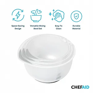 Набір мисок для змішування Chef Aid з 3 предметів 1,5 л, 2 л, 2,5 л пластиковий synthetic.ua - Фото 1