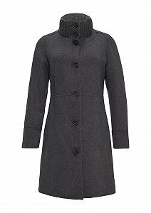 Пальто s.Oliver Твіл з трикотажним коміром-стійкою та кишенями - Фото 1