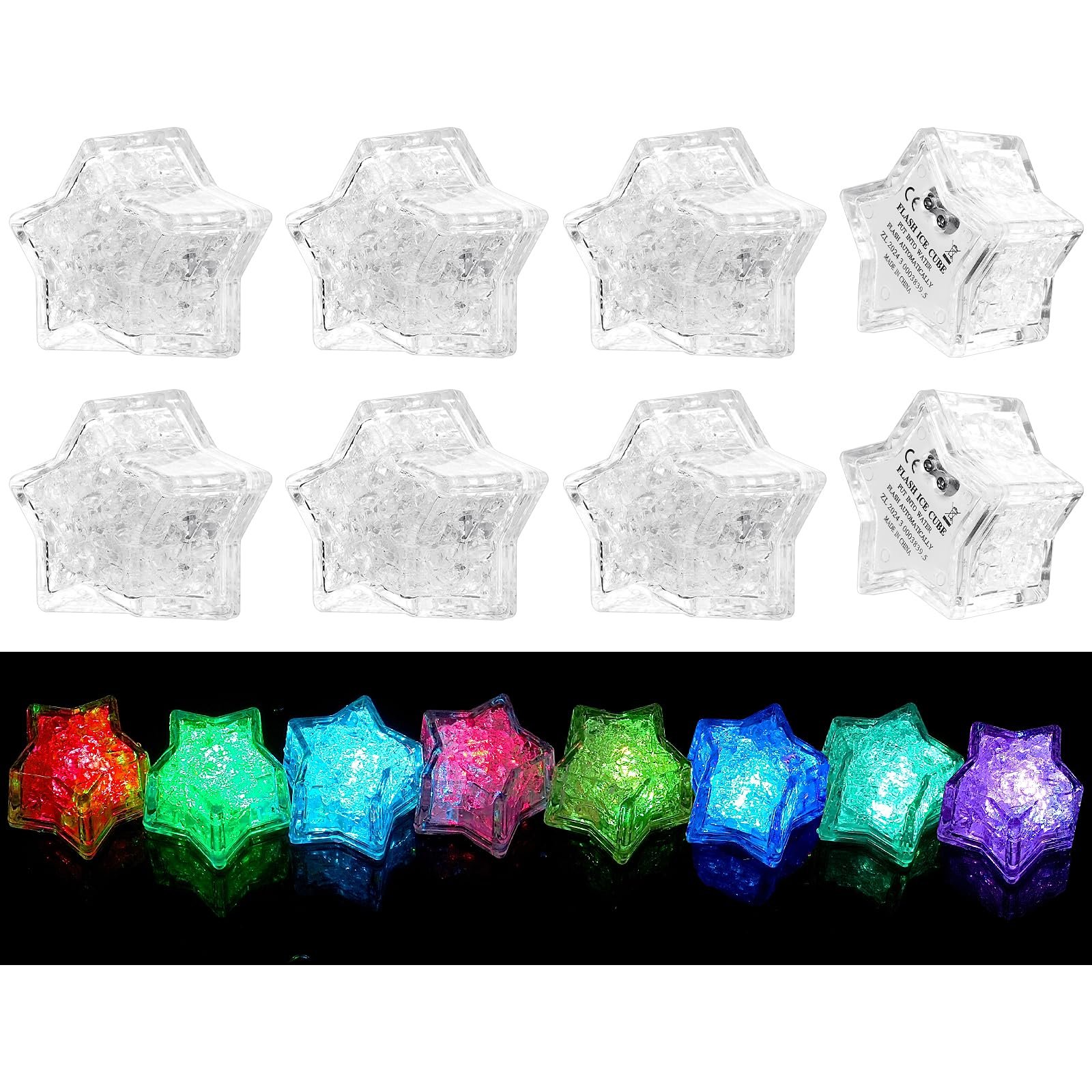 Іграшки для ванни Ainiv Зірка, 8 шт, світлодіодні, для дітей, фото №9