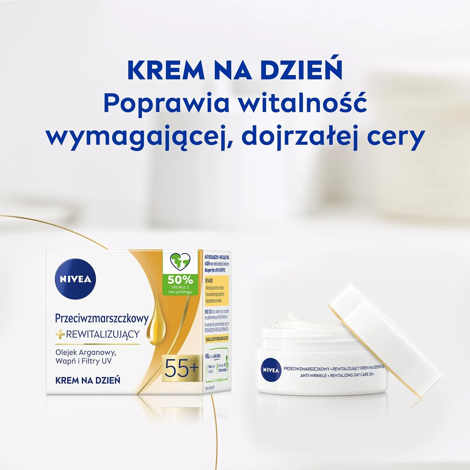 Денний крем NIVEA Anti-Wrinkle + Revitalising 55+, SPF 15, 50 мл, фото №5
