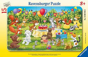 Дитячий рамковий пазл Ravensburger 12004042 Animal Birthday Party 15 елементів від 3 років - Фото 1