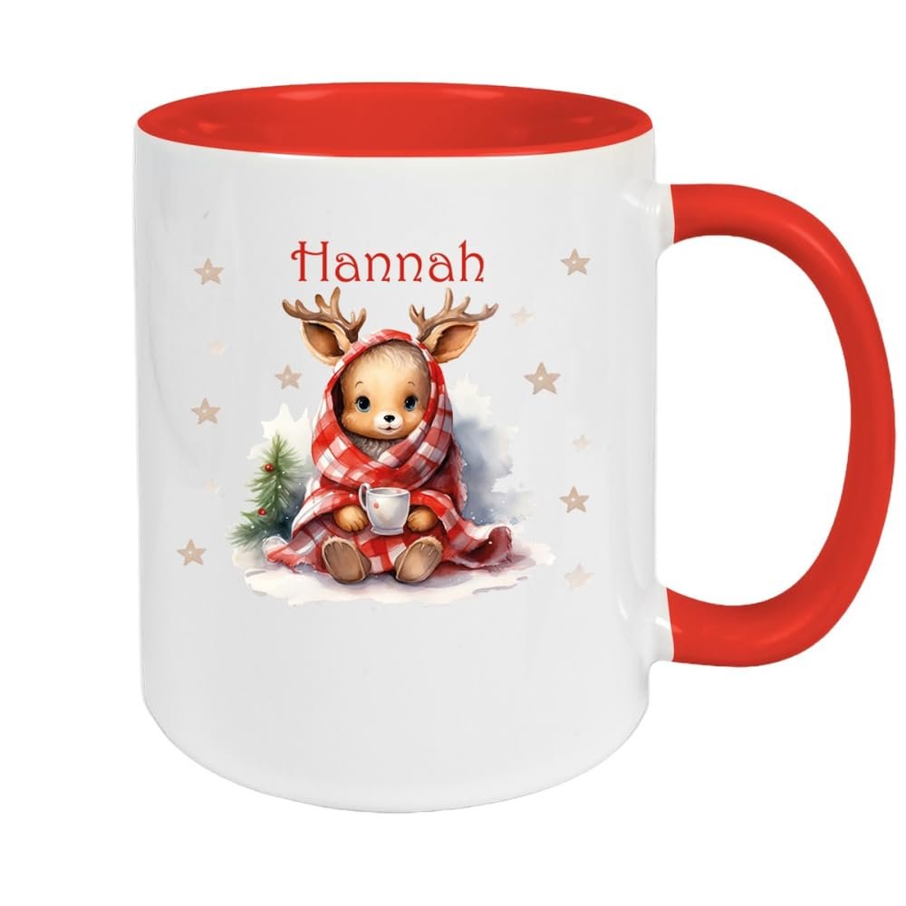 Керамічна чашка з оленям та іменем на замовлення, фото №1