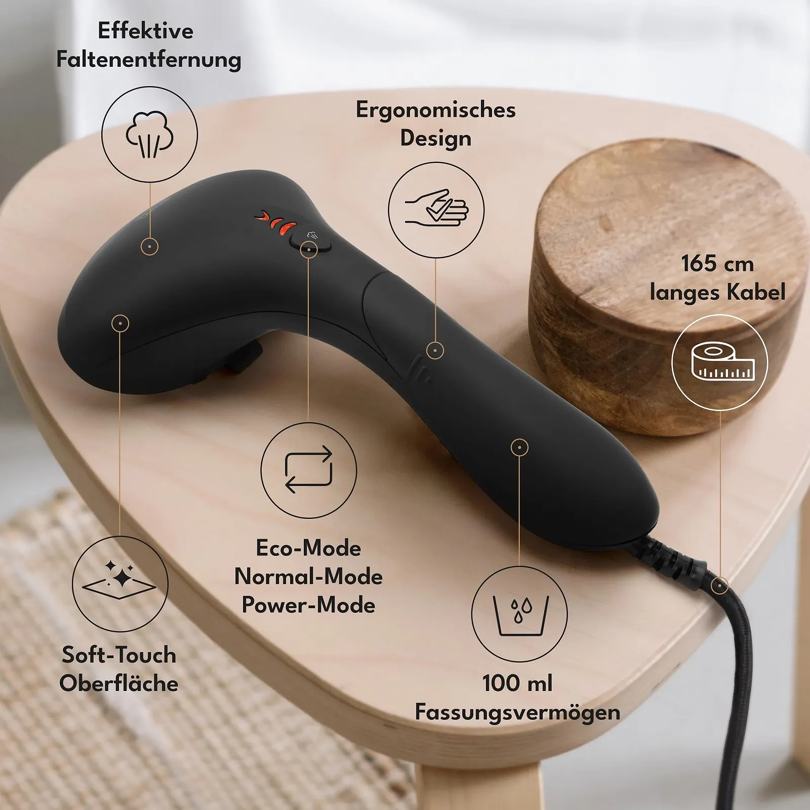 Вертикальный отпариватель LEBENLANG Premium 1500W 100мл 3 режима, фото №4