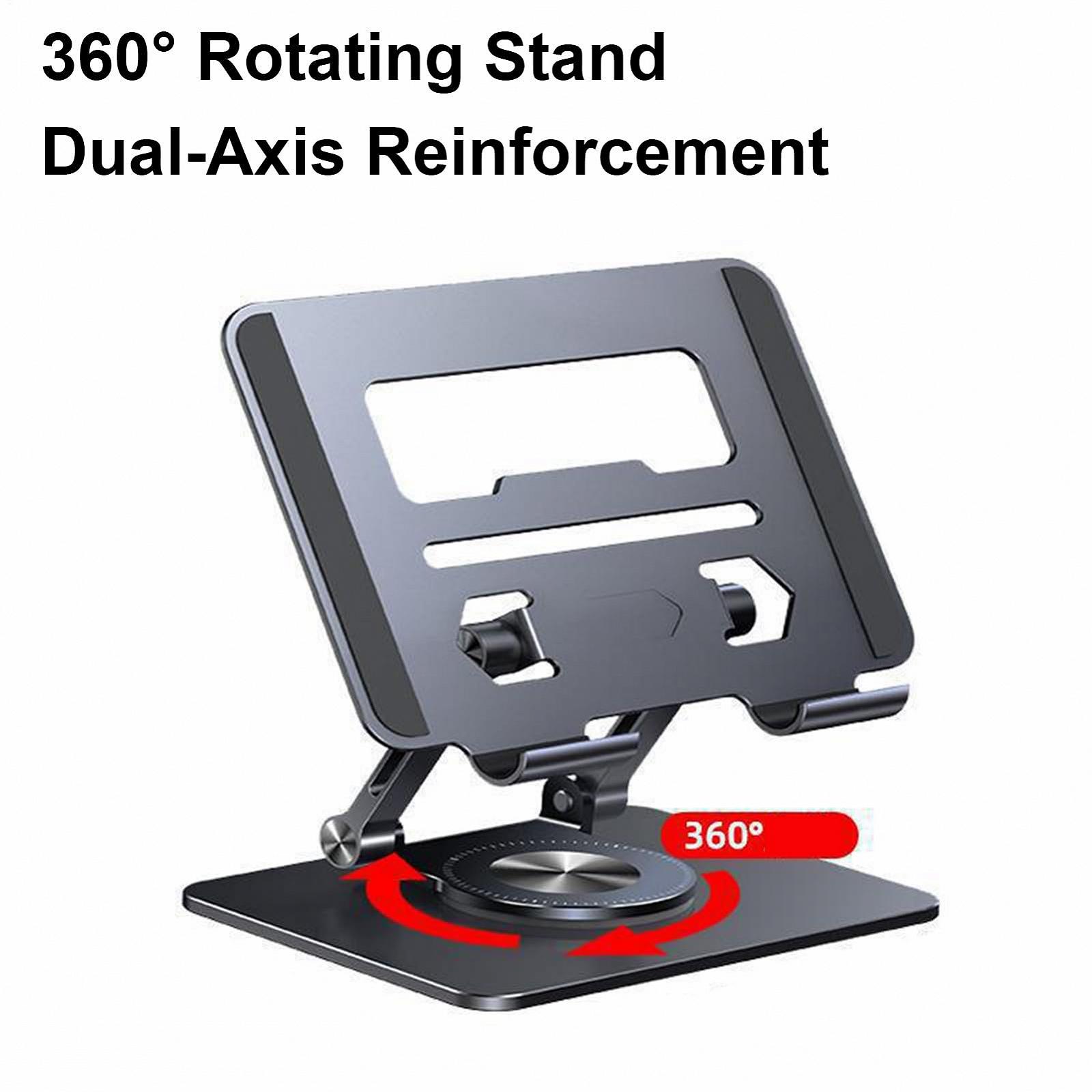 Подставка для ноутбука Алюминиевый сплав 360 вращение - портативная подставка-подъемник Эргономичная подставка для ноутбука для смартфонов Ноутбуки Планшеты Дом Колледж Общежитие Школа Путешествия и, фото №4