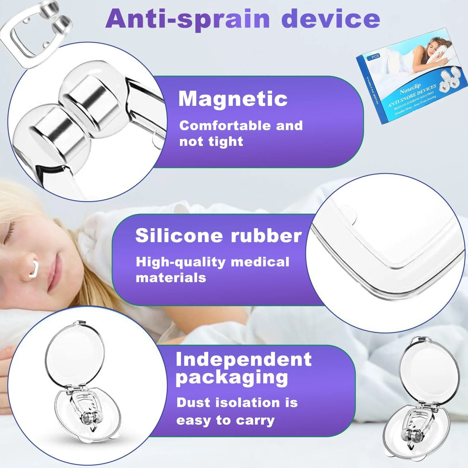 Затискачі від хропіння Srup, 8 шт., затискач для носа, роздільник для носа, фото №3 Затискачі від хропіння Srup, 8 шт., затискач для носа, роздільник для носа, фото №3