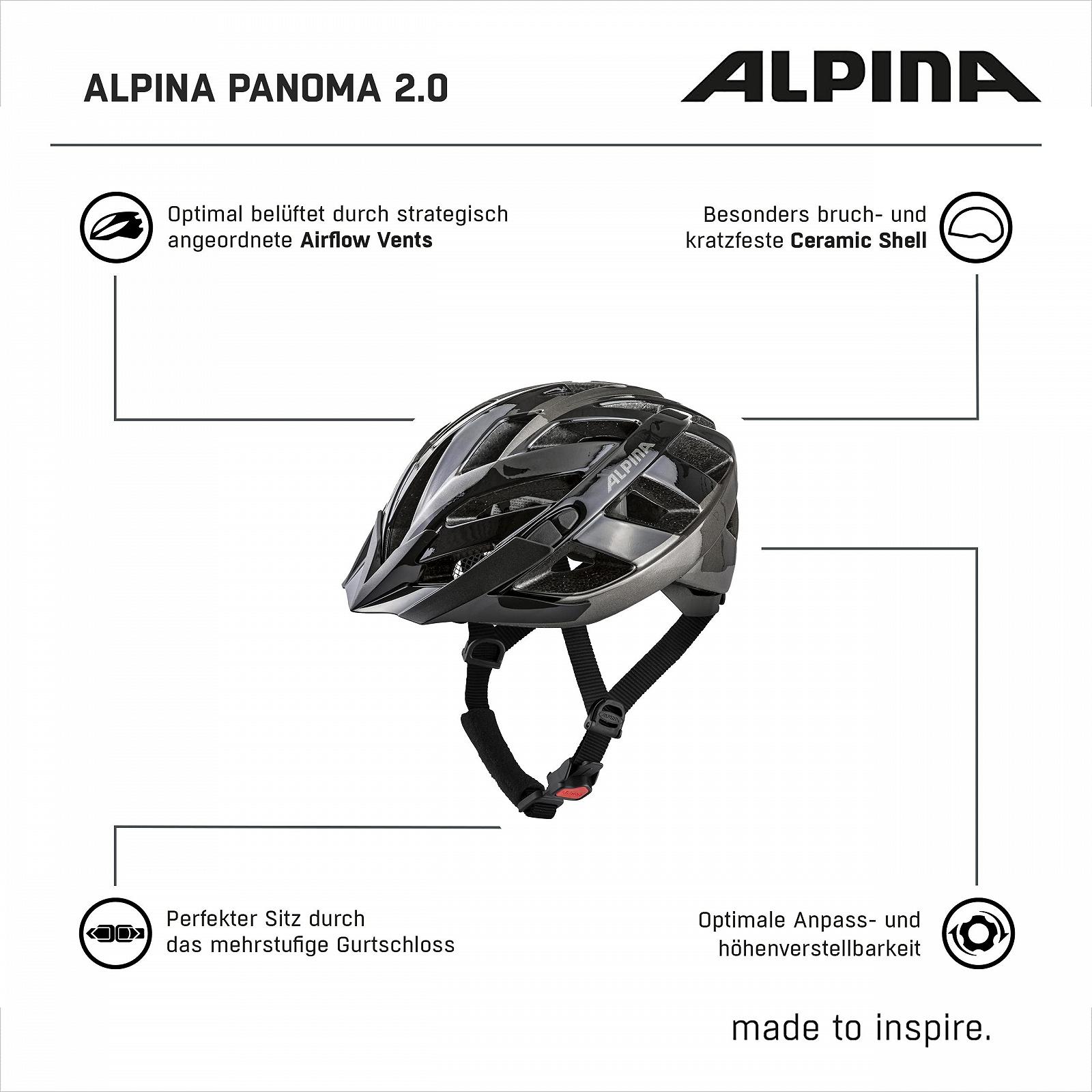 Шлем велосипедный ALPINA Panoma Reflective с сеткой от насекомых и возможностью установки светодиода для взрослых, фото №6