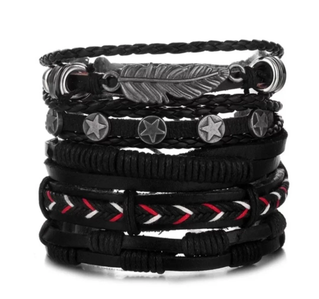 Набір браслетів з екошкіри Зірка, фото №1